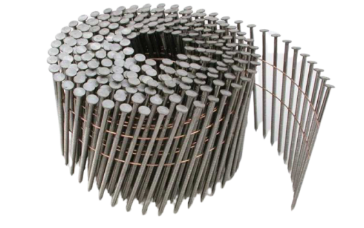 The nails are screwed into the heads for the manufacture of wooden containers