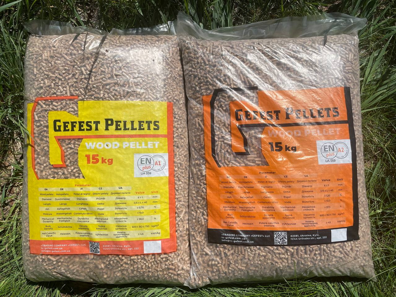 wood pellets A1 A2 ENPlus